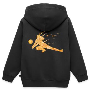 volley-ball - Sweat Premium à capuche zippé enfant bio - noir - Dos - AI Model Kid Male (0cm)