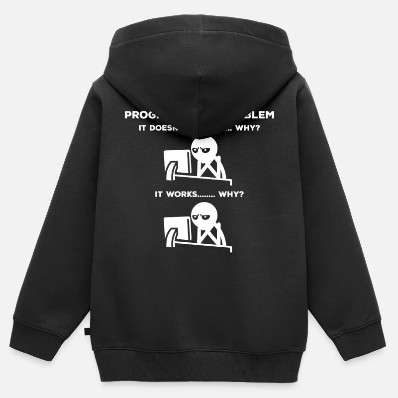 Problèmes d’informaticien - Sweat Premium à capuche zippé enfant bio - noir