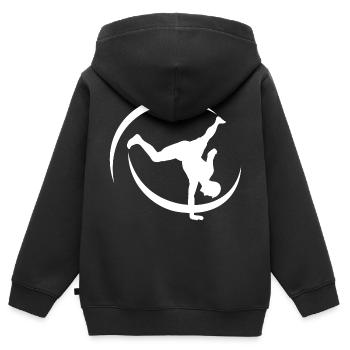 Tricking Kampfsport - Kinder Premium Organic Zip Hoodie - Schwarz - Hinten - AI Model Kid Male (0cm)
