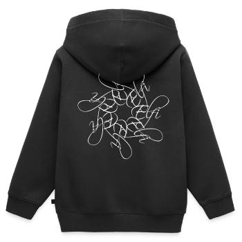 Elfi Nom Nom Mandala - Sweat Premium à capuche zippé enfant bio - noir - Dos - AI Model Kid Male (0cm)