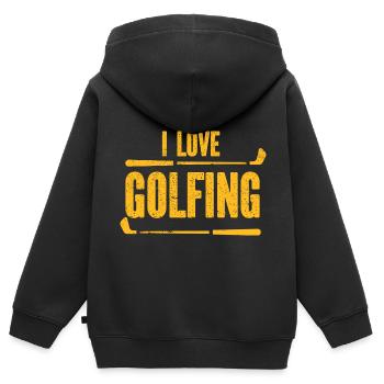Golf - Golfclub Goldspieler Birdie Elite Luxus - Kinder Premium Organic Zip Hoodie - Schwarz - Hinten - AI Model Kid Male (0cm)