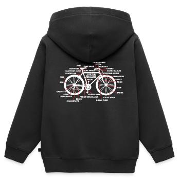 Technologie du vélo - Sweat Premium à capuche zippé enfant bio - noir - Dos - AI Model Kid Male (0cm)