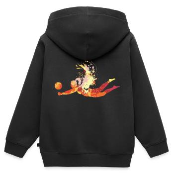 volley-ball - Sweat Premium à capuche zippé enfant bio - noir - Dos - AI Model Kid Male (0cm)