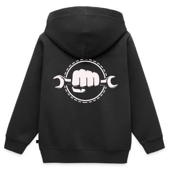 Atelier - Tournevis Tournevis Amateur - Sweat Premium à capuche zippé enfant bio - noir - Dos - AI Model Kid Male (0cm)