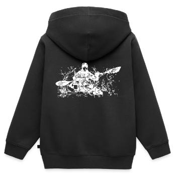 Kayak en eaux vives - Sweat Premium à capuche zippé enfant bio - noir - Dos - AI Model Kid Male (0cm)