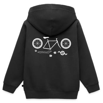 Fahrrad Mechaniker Bastler - Kinder Premium Organic Zip Hoodie - Schwarz - Hinten - AI Model Kid Male (0cm)