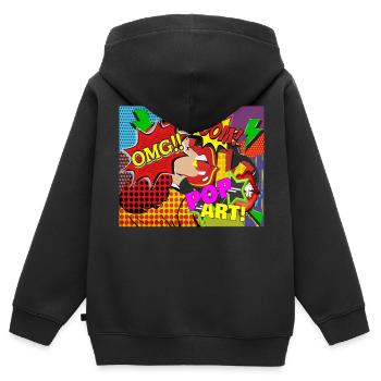 Pop Art - Kinder Premium Organic Zip Hoodie - Schwarz - Hinten - AI Model Kid Male (0cm)