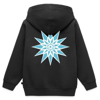 Stern Eiskristall - Kinder Premium Organic Zip Hoodie - Schwarz - Hinten - AI Model Kid Male (0cm)