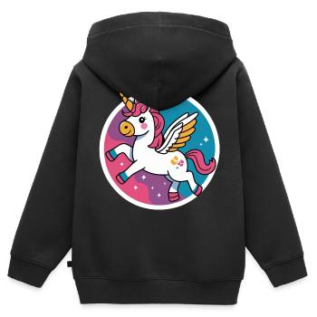 Dreamlike unicorn – rainbow magic for kids - Kids Premium Organic Zip-up Hoodie - black - Back - AI Model Kid Male (0cm)