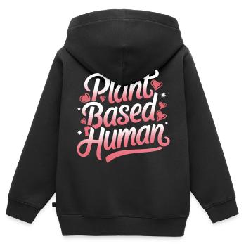 Vegetarian Vegan Veggie Vegetarian - Kids Premium Organic Zip-up Hoodie - black - Back - AI Model Kid Male (0cm)