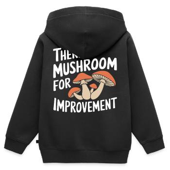 Champignons Champignons Champignon Champignon - Sweat Premium à capuche zippé enfant bio - noir - Dos - AI Model Kid Male (0cm)