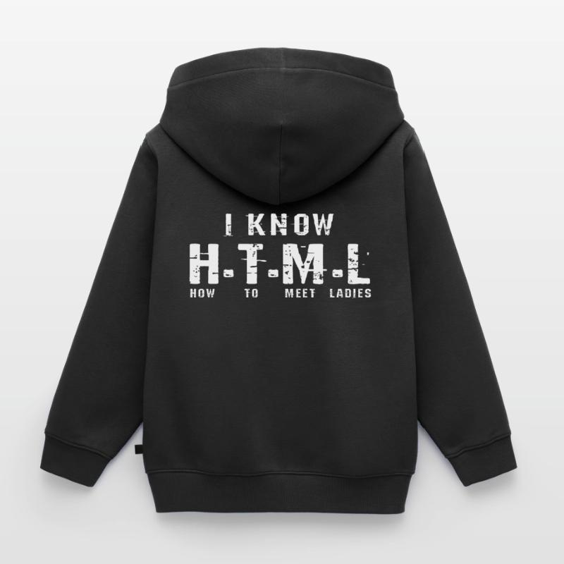 HTML Programmierer Kinder Premium Organic Zip Hoodie