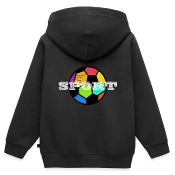 Sport - Kids Premium Organic Zip-up Hoodie - black - Back - AI Model Kid Male (0cm)
