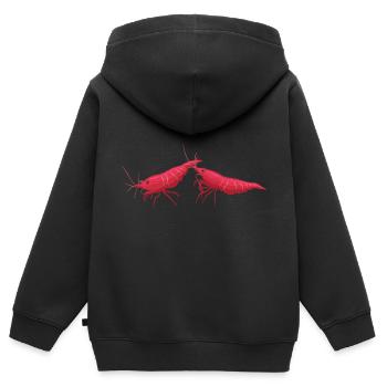 Red Fire Sakura - Sweat Premium à capuche zippé enfant bio - noir - Dos - AI Model Kid Male (0cm)