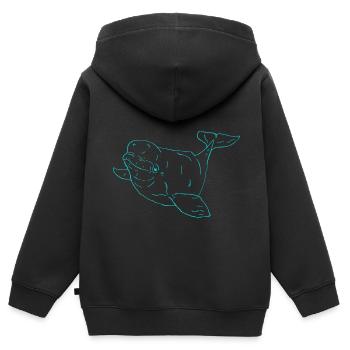 Choix du béluga - Sweat Premium à capuche zippé enfant bio - noir - Dos - AI Model Kid Male (0cm)
