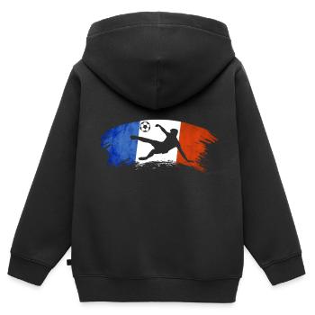 football France blue white red football - Kids Premium Organic Zip-up Hoodie - black - Back - AI Model Kid Male (0cm)
