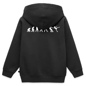 Eiskunstläufer - Evolution des Menschen / Darwin - Kinder Premium Organic Zip Hoodie - Schwarz - Hinten - AI Model Kid Male (0cm)