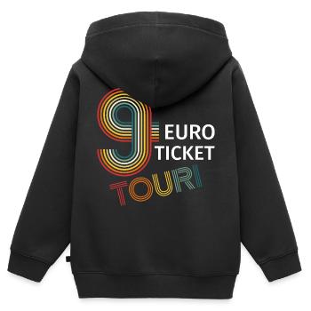 9 Euro Ticket Touri Neun Euro Urlaub 2022 - Kinder Premium Organic Zip Hoodie - Schwarz - Hinten - AI Model Kid Male (0cm)