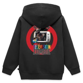 Sei kein Television Zombie TV Zombie - Kinder Premium Organic Zip Hoodie - Schwarz - Hinten - AI Model Kid Male (0cm)