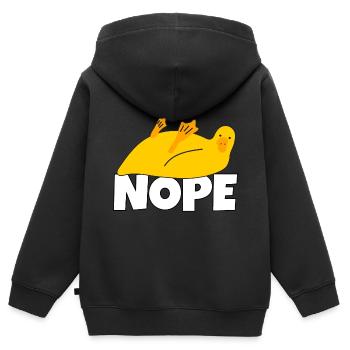 Lazy Duck Nope Not Today Lazy Lazy - Kids Premium Organic Zip-up Hoodie - black - Back - AI Model Kid Male (0cm)
