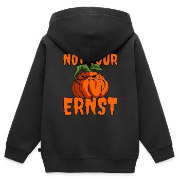 Pas votre citrouille Ernst Halloween - Sweat Premium à capuche zippé enfant bio - noir - Dos - AI Model Kid Male (0cm)
