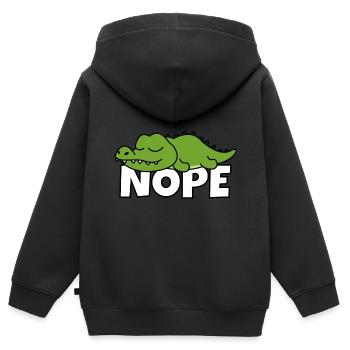 Lazy Crocodile - Kids Premium Organic Zip-up Hoodie - black - Back - AI Model Kid Male (0cm)