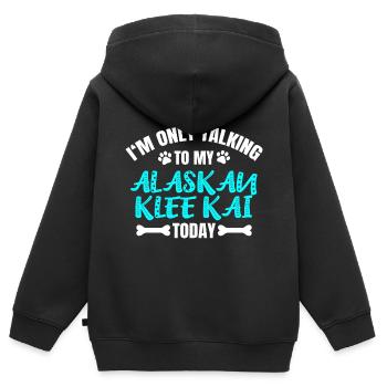 Alaskan Clover Kai Propriétaire Propriétaire - Sweat Premium à capuche zippé enfant bio - noir - Dos - AI Model Kid Male (0cm)