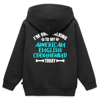 American English Coonhound Owner Owner - Kids Premium Organic Zip-up Hoodie - black - Back - AI Model Kid Male (0cm)