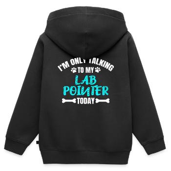 Lab Pointer - Kinder Premium Organic Zip Hoodie - Schwarz - Hinten - AI Model Kid Male (0cm)