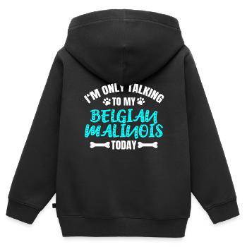 Belgian Malinois - Kinder Premium Organic Zip Hoodie - Schwarz - Hinten - AI Model Kid Male (0cm)