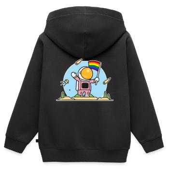 Schwuler Astronaut - Kinder Premium Organic Zip Hoodie - Schwarz - Hinten - AI Model Kid Male (0cm)