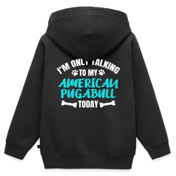 American Pugabull Owner Owner - Kids Premium Organic Zip-up Hoodie - black - Back - AI Model Kid Male (0cm)