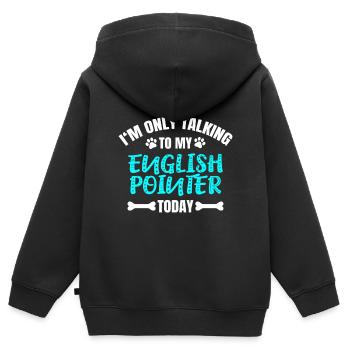English Pointer - Kids Premium Organic Zip-up Hoodie - black - Back - AI Model Kid Male (0cm)