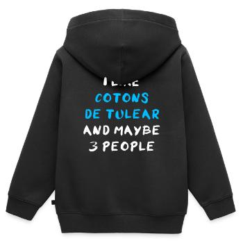 Coton de Tuléar - Sweat Premium à capuche zippé enfant bio - noir - Dos - AI Model Kid Male (0cm)