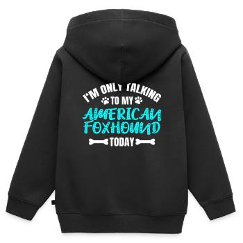 American Foxhound Owner Owner - Kids Premium Organic Zip-up Hoodie - black - Back - AI Model Kid Male (0cm)
