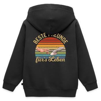 Propriétaire de cheval Les chevaux sont les meilleurs amis pour la vie - Sweat Premium à capuche zippé enfant bio - noir - Dos - AI Model Kid Male (0cm)