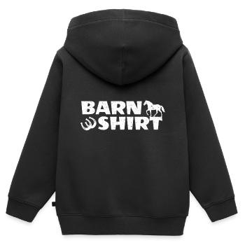 propriétaire de cheval écurie de chevaux écurie d'équitation chemise - Sweat Premium à capuche zippé enfant bio - noir - Dos - AI Model Kid Male (0cm)