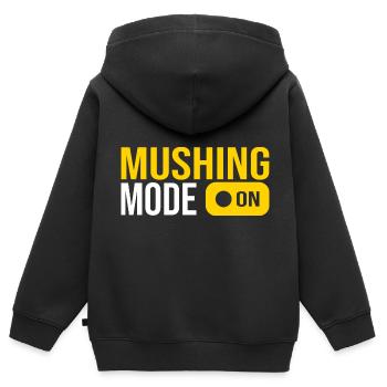 mushing sport musher cadeau homme et femme - Sweat Premium à capuche zippé enfant bio - noir - Dos - AI Model Kid Male (0cm)