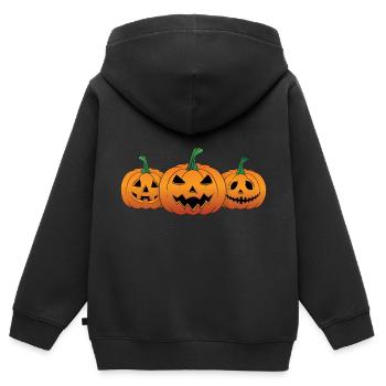 Halloween-Kürbisse Jack O Laterne - Kinder Premium Organic Zip Hoodie - Schwarz - Hinten - AI Model Kid Male (0cm)