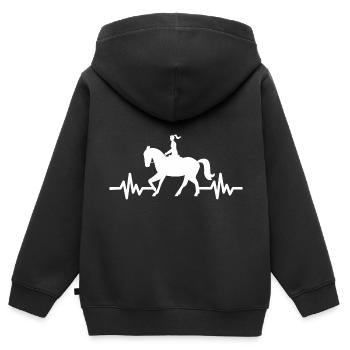 Herzschlag Pferd Hengst Stute Ross Polo - Kinder Premium Organic Zip Hoodie - Schwarz - Hinten - AI Model Kid Male (0cm)