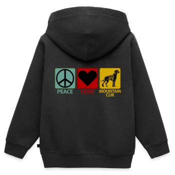 Mountain Cur Dog Maman Mama Dictons drôles - Sweat Premium à capuche zippé enfant bio - noir - Dos - AI Model Kid Male (0cm)