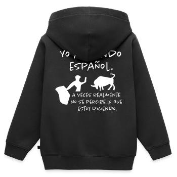Ich lerne Spanisch - Kinder Premium Organic Zip Hoodie - Schwarz - Hinten - AI Model Kid Male (0cm)