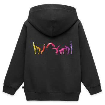 Turnen Kunst - Kinder Premium Organic Zip Hoodie - Schwarz - Hinten - AI Model Kid Male (0cm)