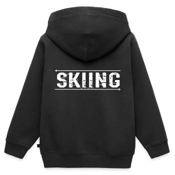 Ski ski - Sweat Premium à capuche zippé enfant bio - noir - Dos - AI Model Kid Male (0cm)