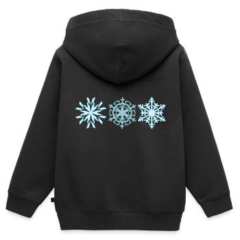 Flocons - Sweat Premium à capuche zippé enfant bio - noir - Dos - AI Model Kid Male (0cm)