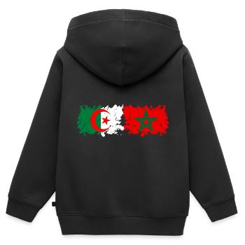 Marokko Algerien - Kinder Premium Organic Zip Hoodie - Schwarz - Hinten - AI Model Kid Male (0cm)