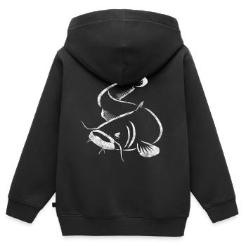 Wels - Kinder Premium Organic Zip Hoodie - Schwarz - Hinten - AI Model Kid Male (0cm)