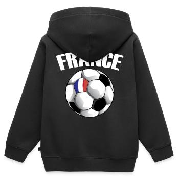 Frankreich Fußballfan - Kinder Premium Organic Zip Hoodie - Schwarz - Hinten - AI Model Kid Male (0cm)