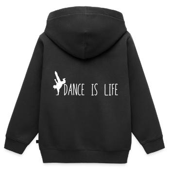 Tanzen Lebensstil - Kinder Premium Organic Zip Hoodie - Schwarz - Hinten - AI Model Kid Male (0cm)