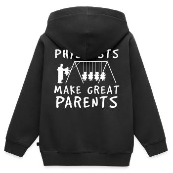 Physiker Eltern - Kinder Premium Organic Zip Hoodie - Schwarz - Hinten - AI Model Kid Male (0cm)